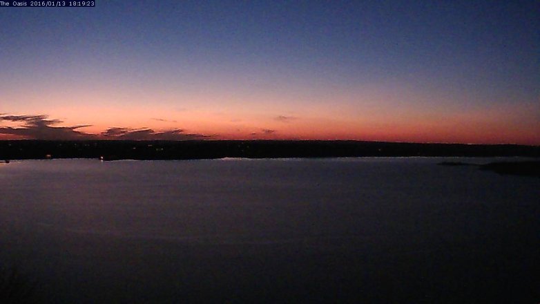 Lake Travis webcam, January 13, 2016 5:25 PM CT
