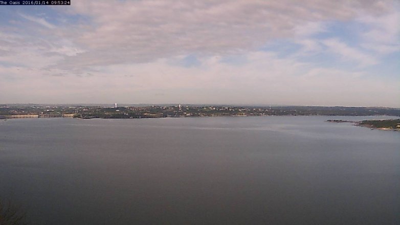 Lake Travis webcam, January 14, 2016 9:00 AM CT