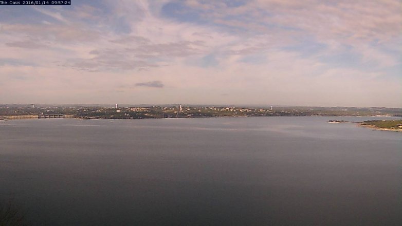 Lake Travis webcam, January 14, 2016 9:05 AM CT