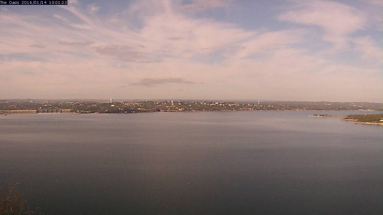 Lake Travis webcam, January 14, 2016 9:10 AM CT