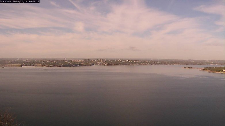 Lake Travis webcam, January 14, 2016 9:15 AM CT