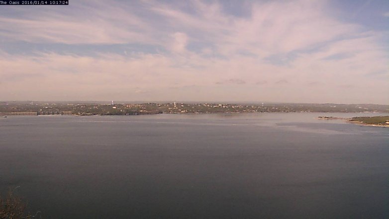 Lake Travis webcam, January 14, 2016 9:25 AM CT