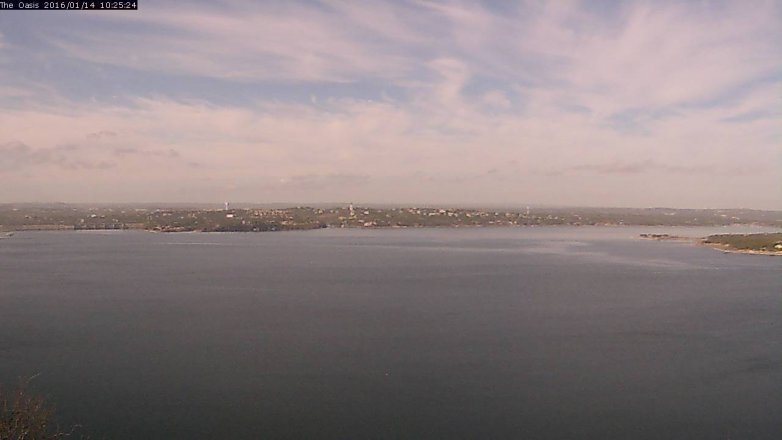 Lake Travis webcam, January 14, 2016 9:30 AM CT