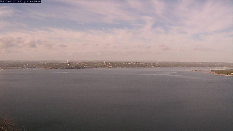 Lake Travis webcam, January 14, 2016 9:35 AM CT