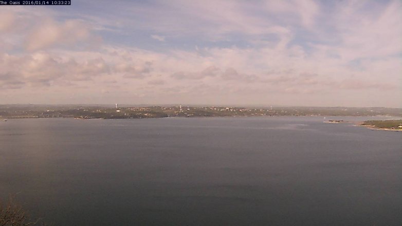 Lake Travis webcam, January 14, 2016 9:40 AM CT