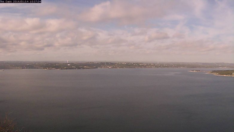 Lake Travis webcam, January 14, 2016 9:45 AM CT