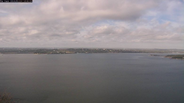 Lake Travis webcam, January 14, 2016 9:50 AM CT