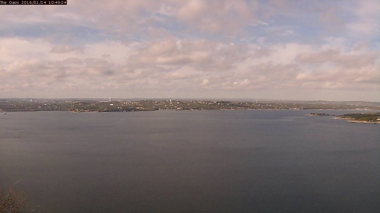 Lake Travis webcam, January 14, 2016 9:55 AM CT