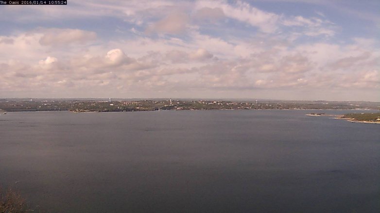 Lake Travis webcam, January 14, 2016 10:05 AM CT
