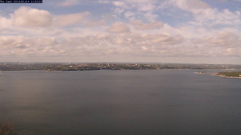 Lake Travis webcam, January 14, 2016 10:10 AM CT