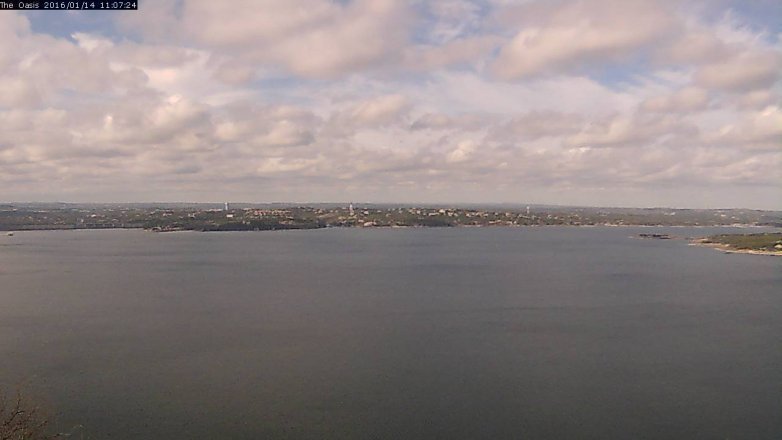 Lake Travis webcam, January 14, 2016 10:15 AM CT