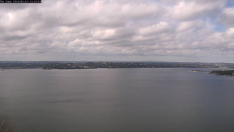 Lake Travis webcam, January 14, 2016 10:40 AM CT