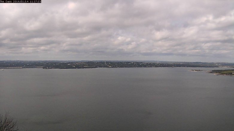 Lake Travis webcam, January 14, 2016 10:45 AM CT