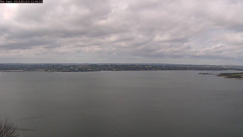 Lake Travis webcam, January 14, 2016 10:50 AM CT