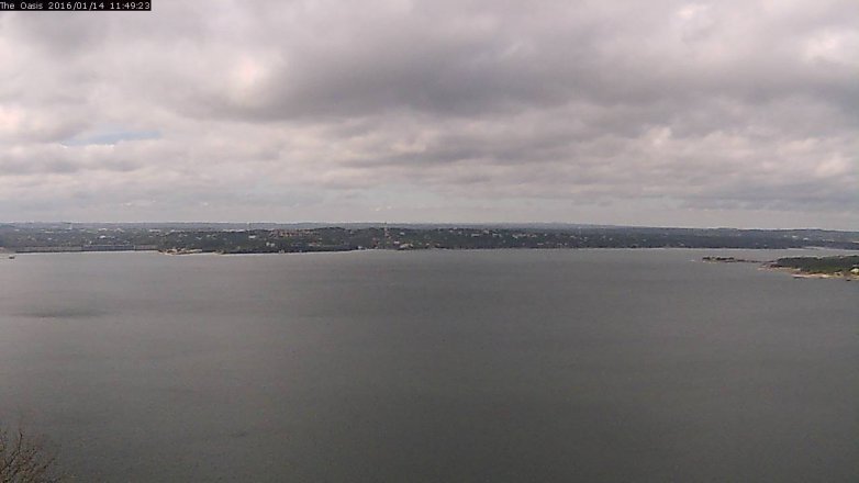 Lake Travis webcam, January 14, 2016 10:55 AM CT