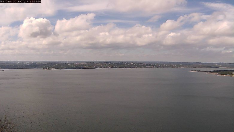 Lake Travis webcam, January 14, 2016 11:40 AM CT
