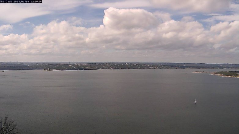 Lake Travis webcam, January 14, 2016 11:45 AM CT