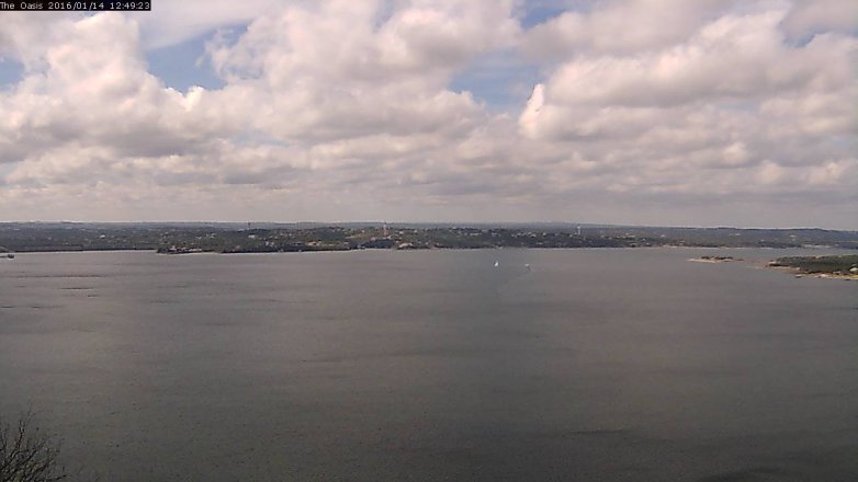 Lake Travis webcam, January 14, 2016 11:55 AM CT