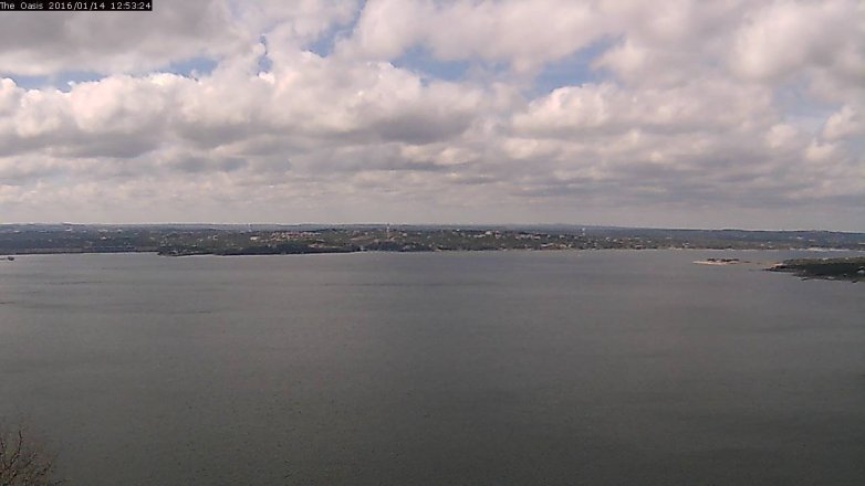 Lake Travis webcam, January 14, 2016 12:00 PM CT