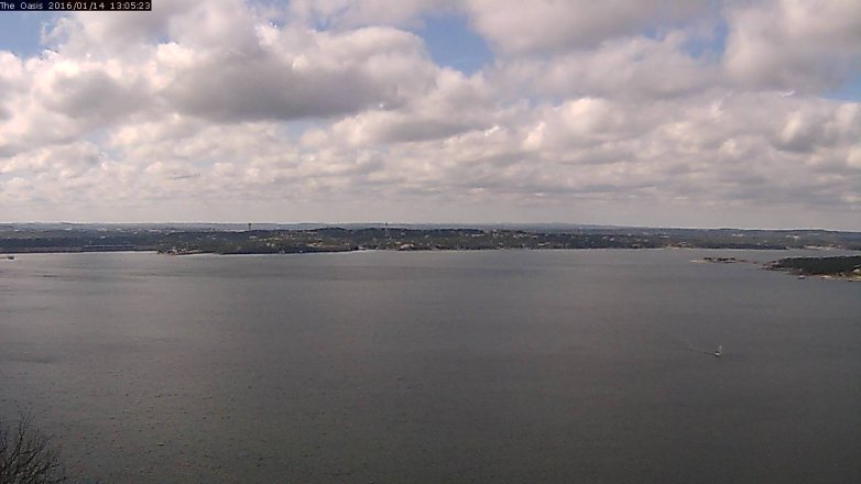 Lake Travis webcam, January 14, 2016 12:10 PM CT