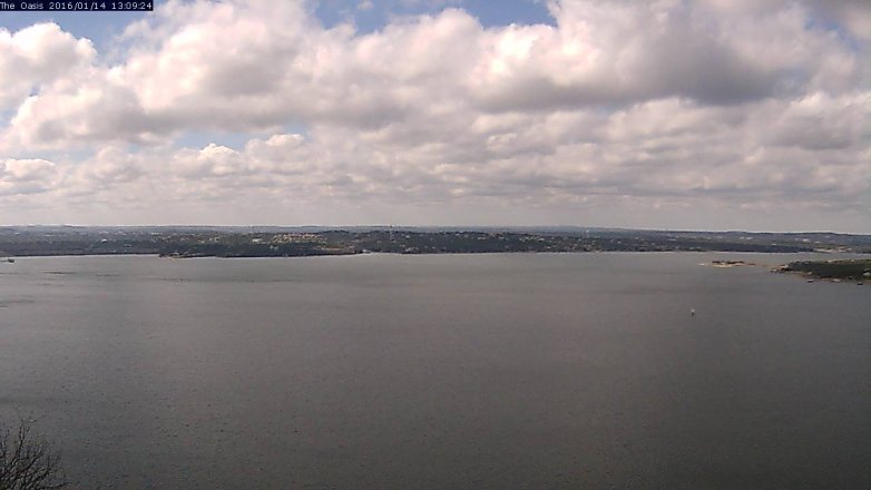 Lake Travis webcam, January 14, 2016 12:15 PM CT