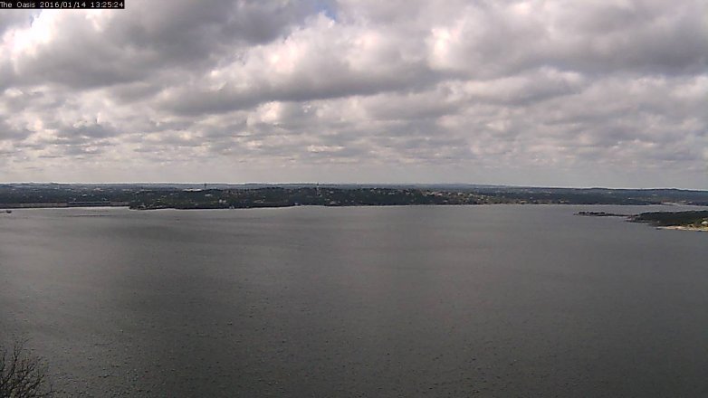 Lake Travis webcam, January 14, 2016 12:35 PM CT