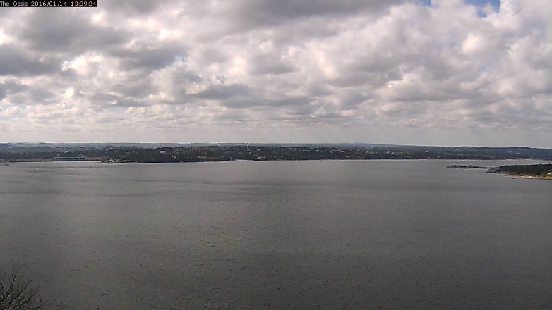 Lake Travis webcam, January 14, 2016 12:45 PM CT