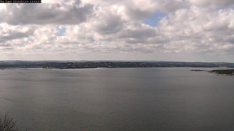 Lake Travis webcam, January 14, 2016 12:50 PM CT