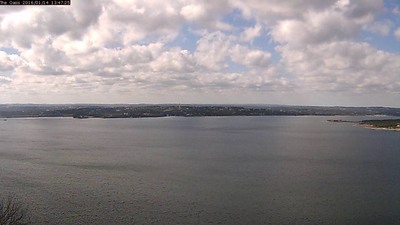 Lake Travis webcam, January 14, 2016 12:55 PM CT