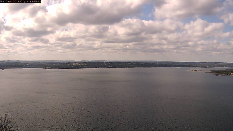 Lake Travis webcam, January 14, 2016 1:05 PM CT