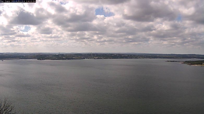 Lake Travis webcam, January 14, 2016 1:15 PM CT