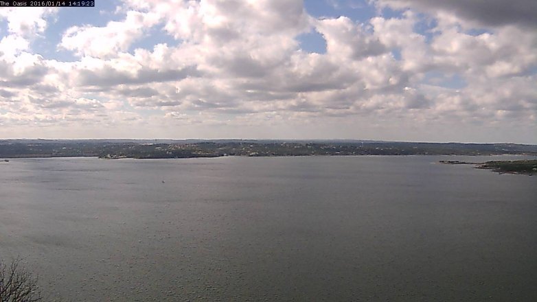 Lake Travis webcam, January 14, 2016 1:25 PM CT
