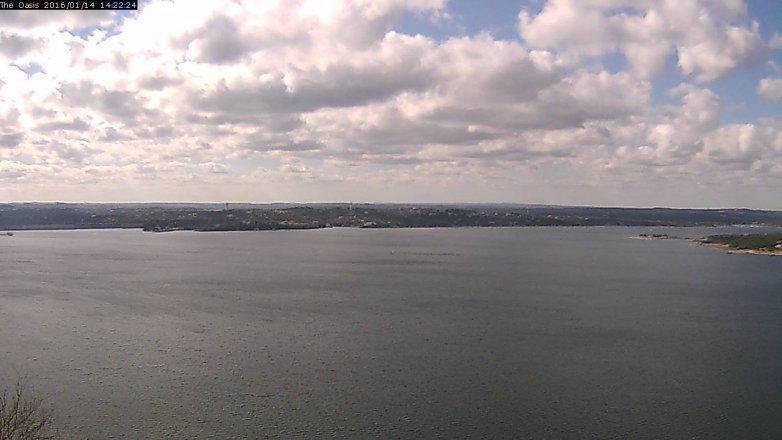 Lake Travis webcam, January 14, 2016 1:30 PM CT