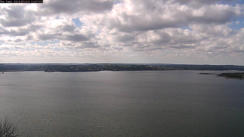 Lake Travis webcam, January 14, 2016 1:35 PM CT