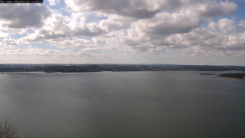 Lake Travis webcam, January 14, 2016 1:40 PM CT