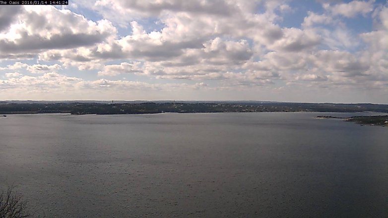 Lake Travis webcam, January 14, 2016 1:50 PM CT