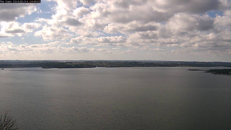 Lake Travis webcam, January 14, 2016 1:55 PM CT