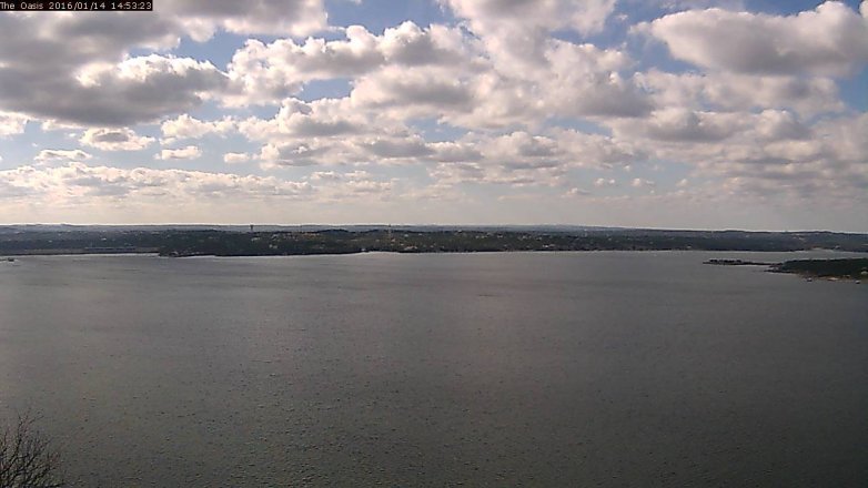 Lake Travis webcam, January 14, 2016 2:00 PM CT