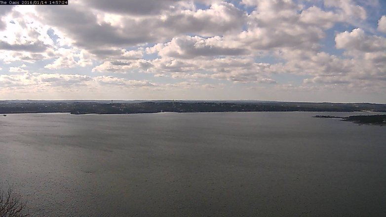 Lake Travis webcam, January 14, 2016 2:05 PM CT