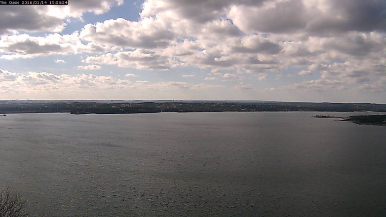 Lake Travis webcam, January 14, 2016 2:10 PM CT