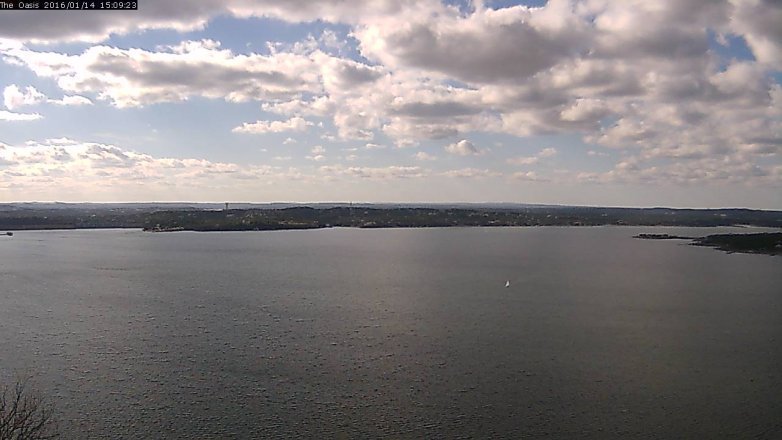 Lake Travis webcam, January 14, 2016 2:15 PM CT