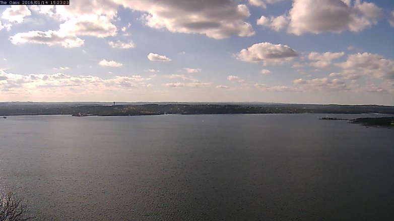 Lake Travis webcam, January 14, 2016 2:30 PM CT
