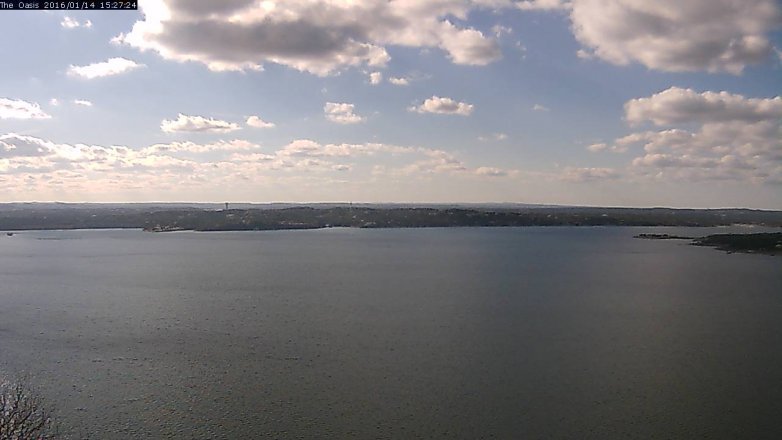 Lake Travis webcam, January 14, 2016 2:35 PM CT