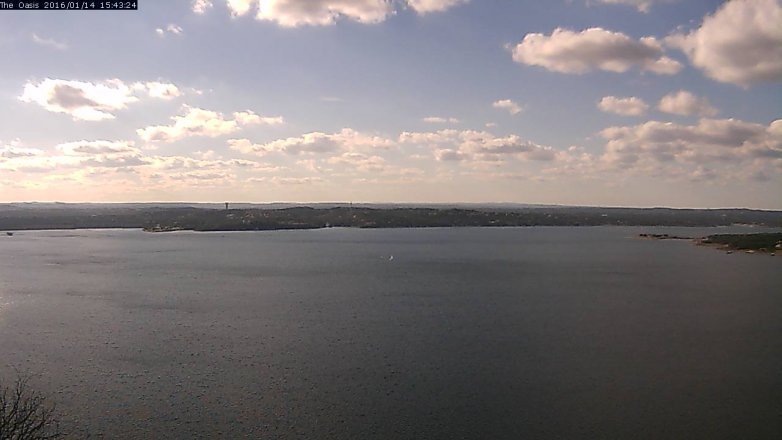 Lake Travis webcam, January 14, 2016 2:50 PM CT