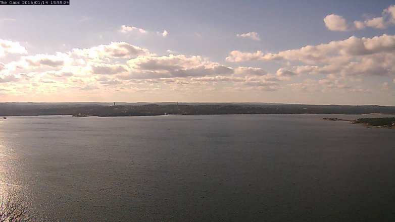 Lake Travis webcam, January 14, 2016 3:00 PM CT