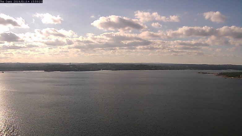 Lake Travis webcam, January 14, 2016 3:05 PM CT