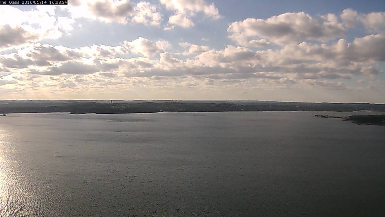 Lake Travis webcam, January 14, 2016 3:10 PM CT