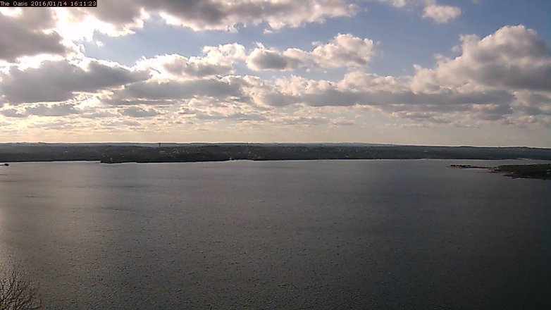 Lake Travis webcam, January 14, 2016 3:20 PM CT