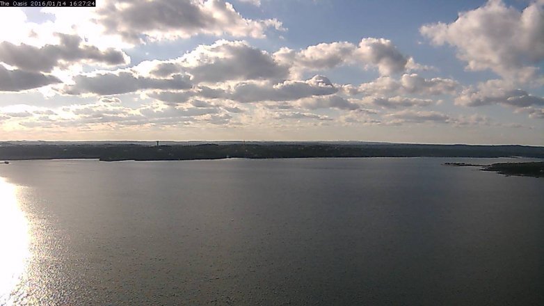 Lake Travis webcam, January 14, 2016 3:35 PM CT