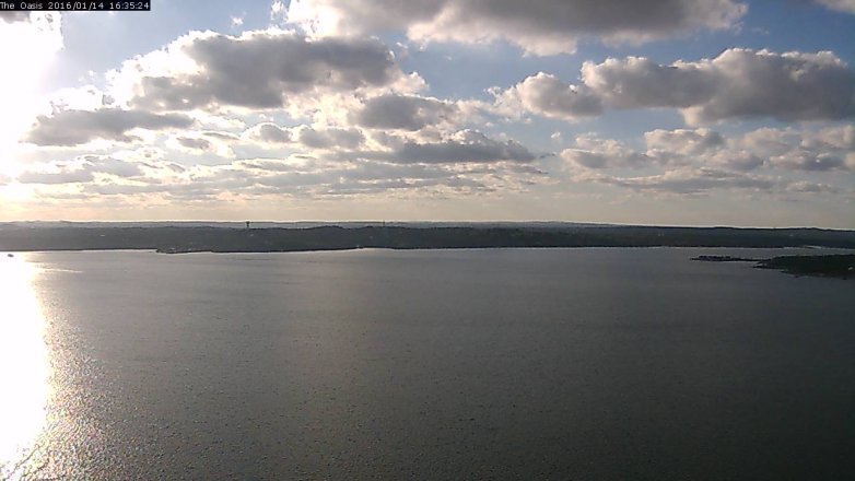 Lake Travis webcam, January 14, 2016 3:40 PM CT